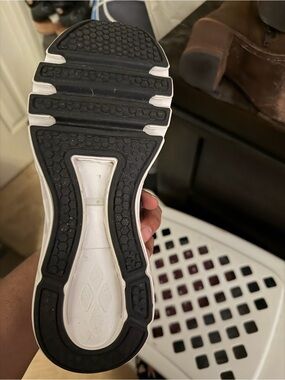 Black and White Athletic Shoe Sole - Grippy Tread